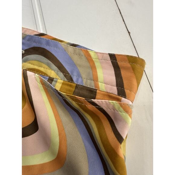 Urban Outfitters Olympia Printed S Pants Wide-Leg Multicolor Swirl Retro Groovy - Picture 5 of 7